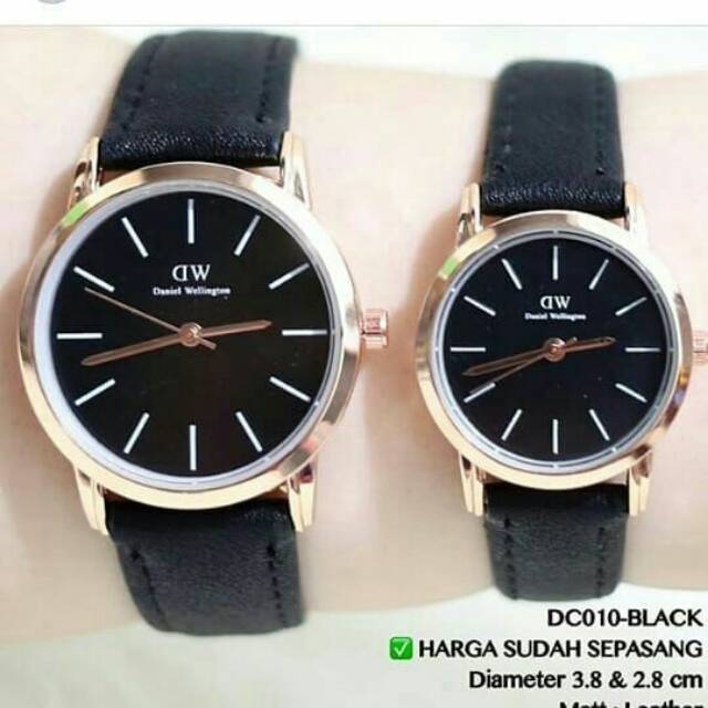 Jam tangan cuple dw hitam asli