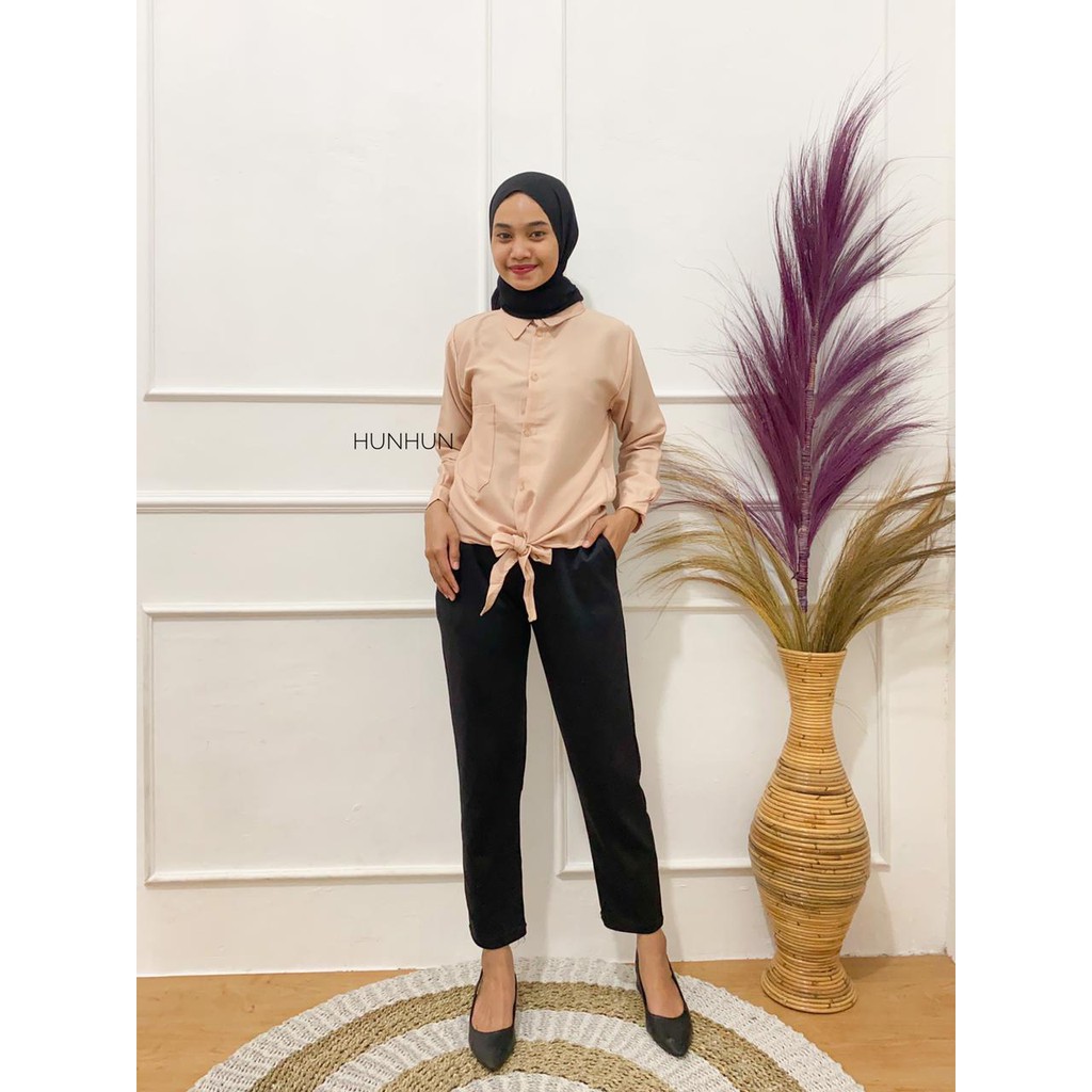 PLAIN KEMEJA PUSATGROSIR_SOLO/ BASIC TOP MOSSCREPE PREMIUM-PLAIN KMJ KREM