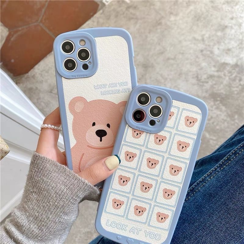 Case Desain Beruang Untuk IPhone 12 13 11 Pro Max X Xs Max Xr 7 8 Plus Xxcs