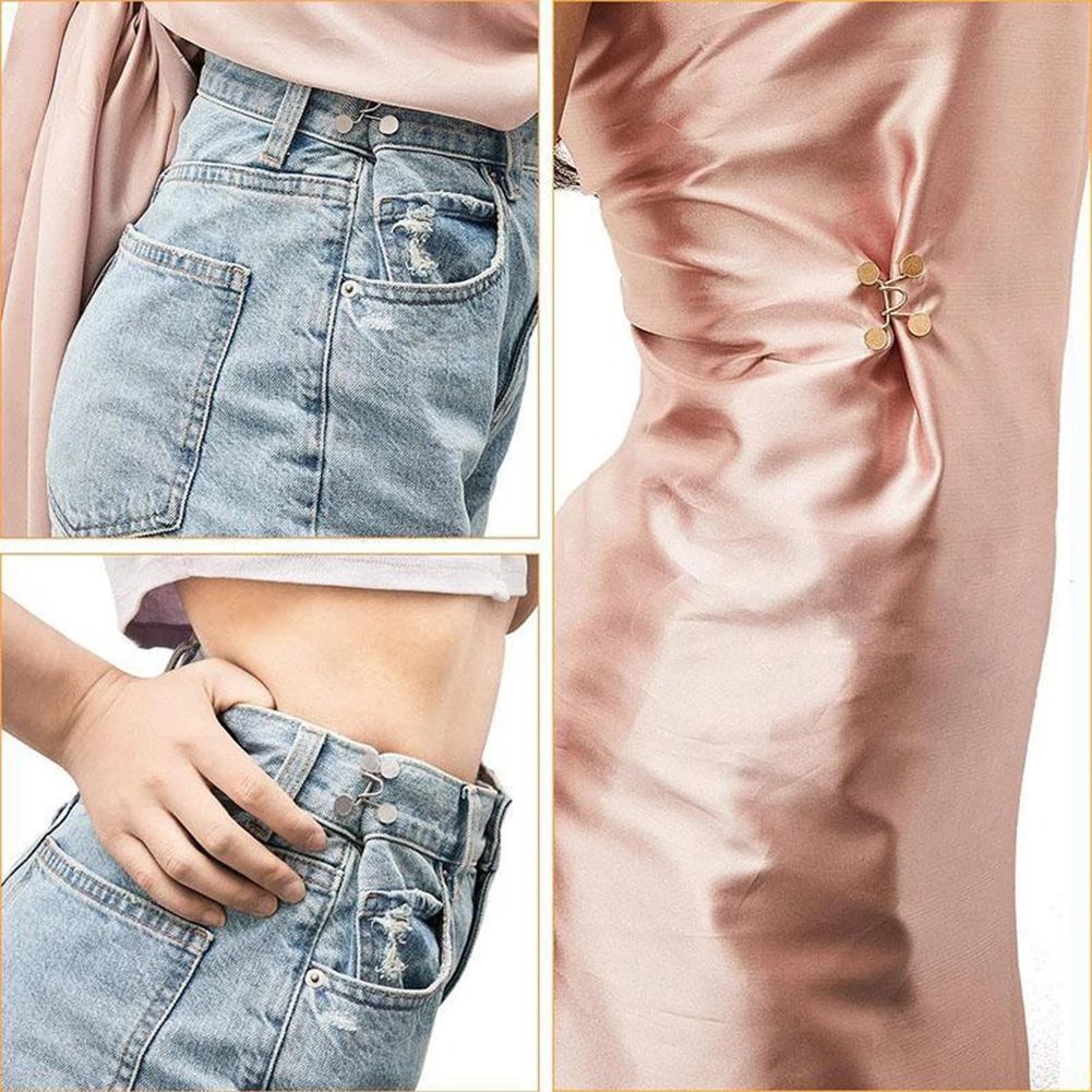 6pcs/Set Daisy Adjustable Disassembly Jeans Waist Button For Shorten Waist Belt