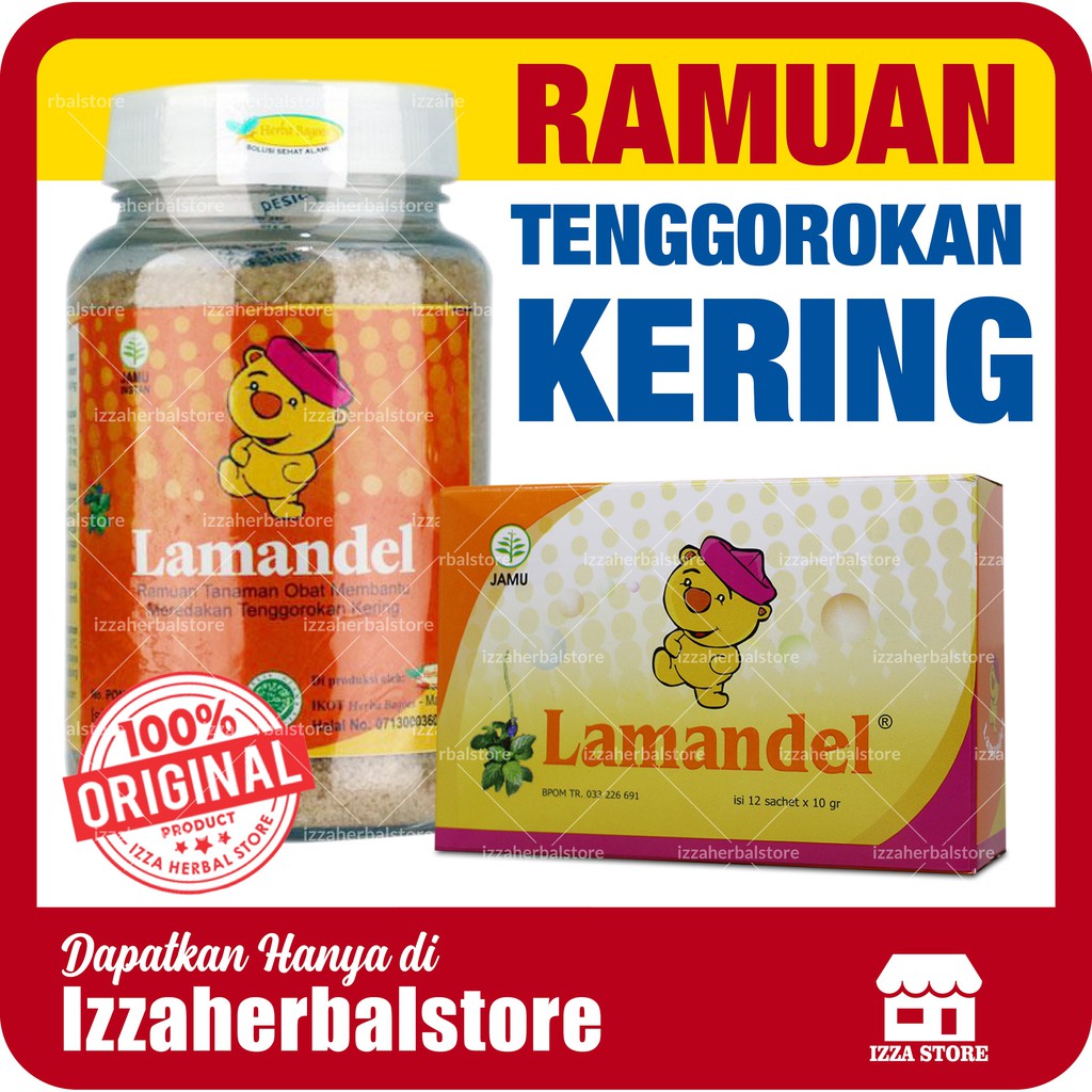 LAMANDEL Ramuan Tanaman Obat Membantu Meredakan Radang Tenggorokan Kering Original BPOM