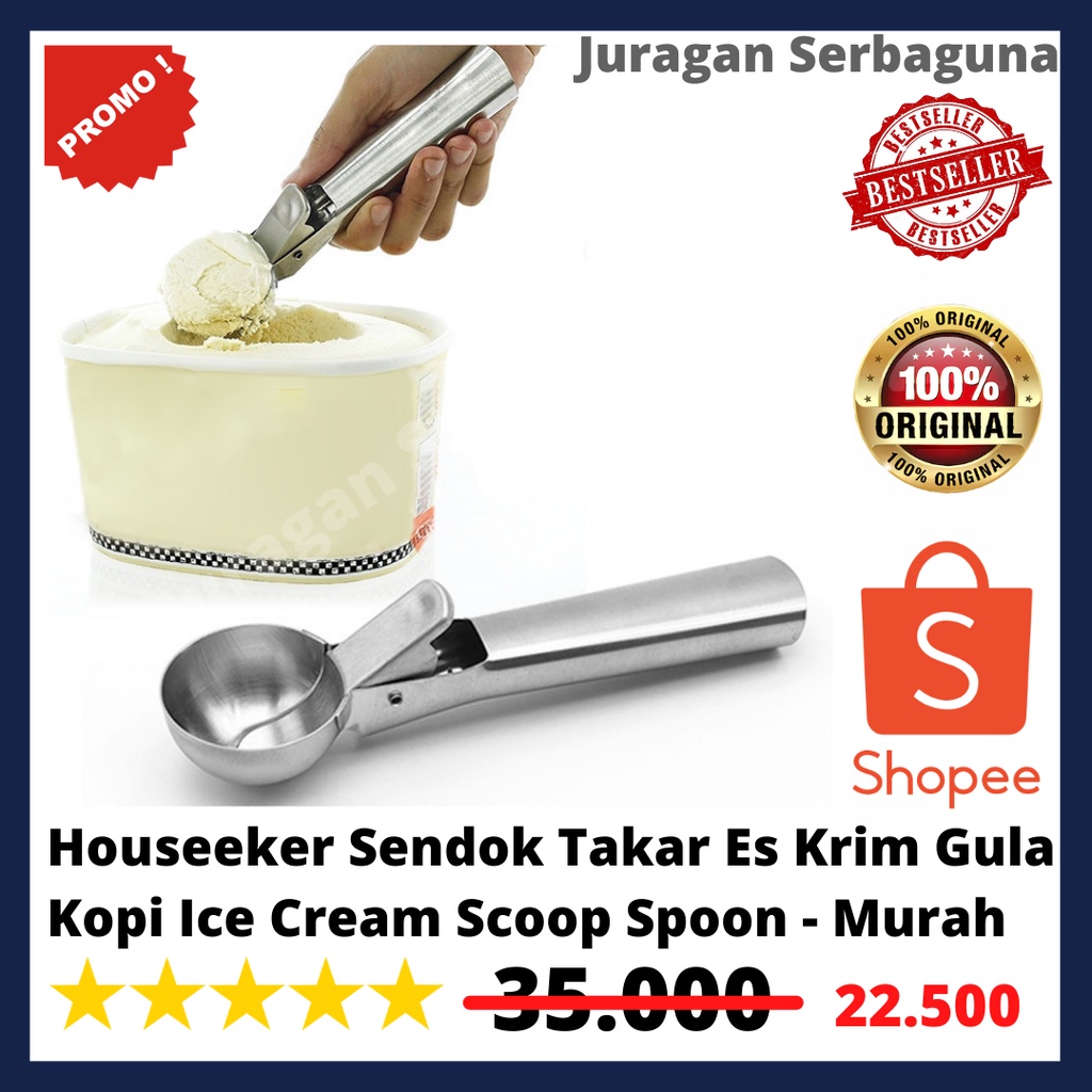 Houseeker Sendok Takar Es Krim Gula Kopi Ice Cream Scoop Spoon - Murah