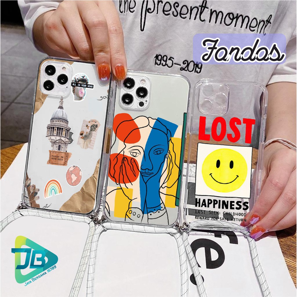 Softcase Slingcase Lanyard Bening FONDOS Samsung J8 A6+ A01 M01 A2 Core A10s M01s A10 M10 JB4020