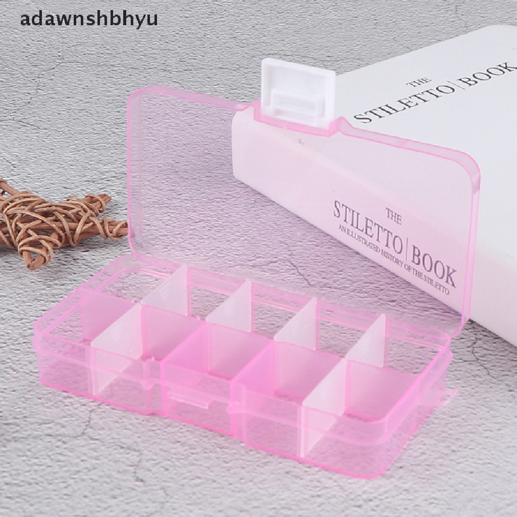 Adawnshbhyu Adjustable 10sekat Kotak Penyimpanan Plastik Perhiasan Screw Organizer Container