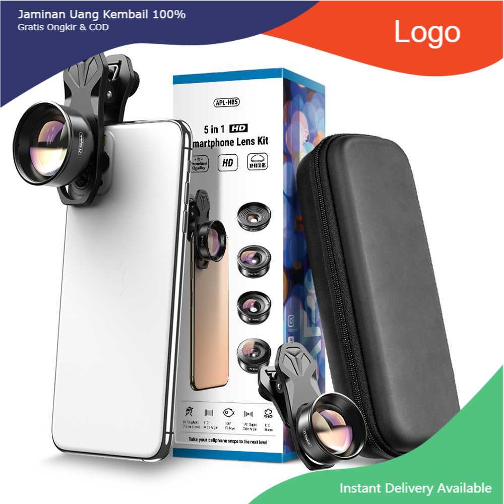 APEXEL Lensa Kamera Smartphone Universal Clip 5 in 1 Lens - APL-HB5
