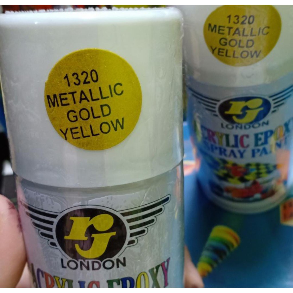 Pilox Pilok Cat Semprot RJ London 150cc / 150ml - Metallic Gold Yellow / Kuning Emas (1320)