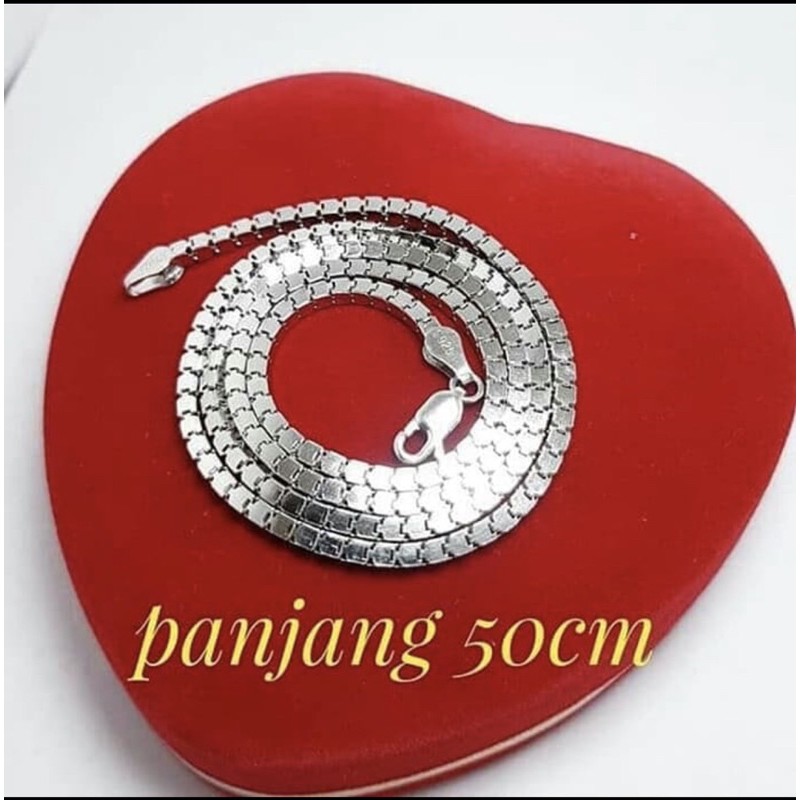 Kalung milano kalung pria kalung wanita kalung perak 925 50cm lapis emas putih S65