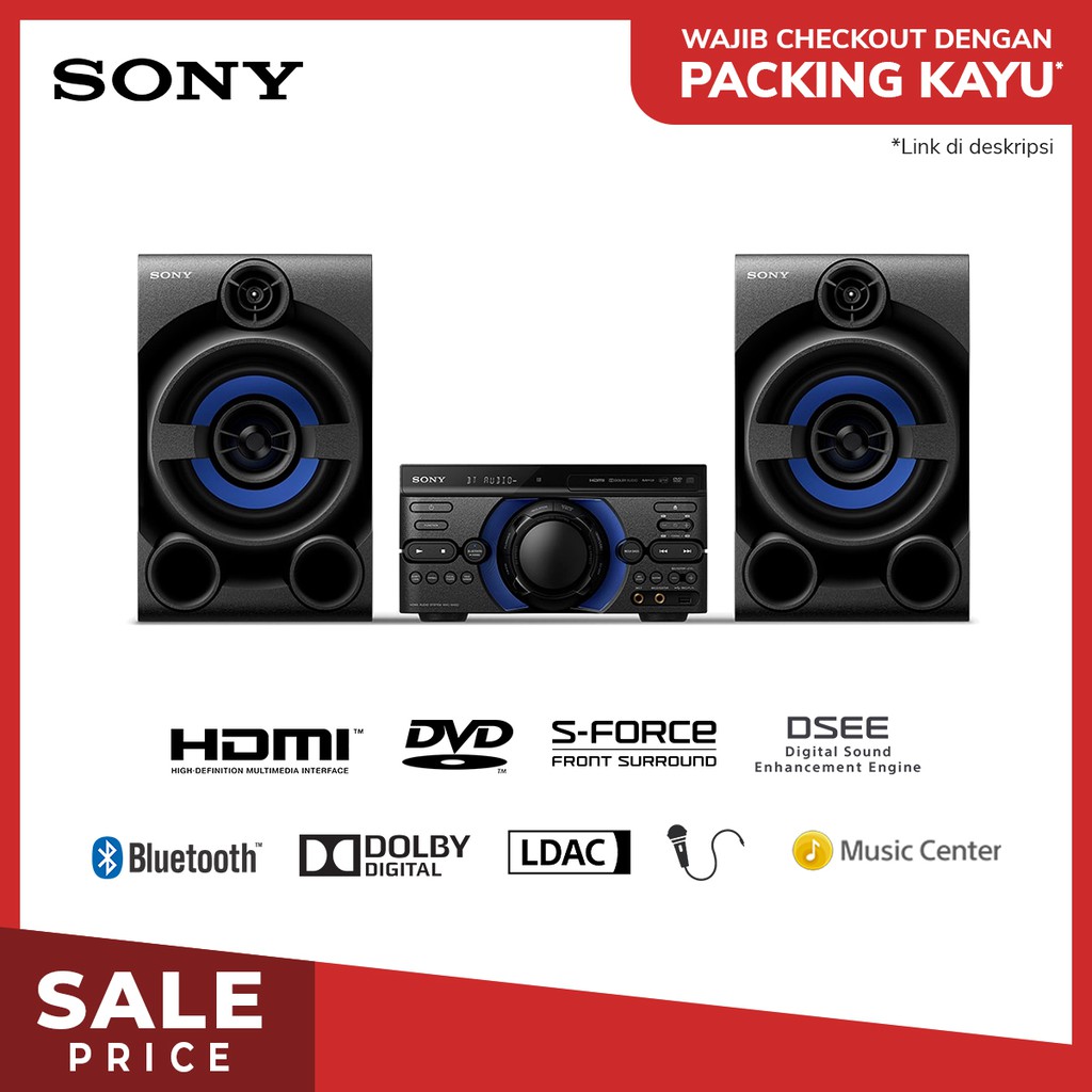 Sony MHC-M40D / MHCM40D Speaker Audio High Power System DVD Karaoke Bluetooth