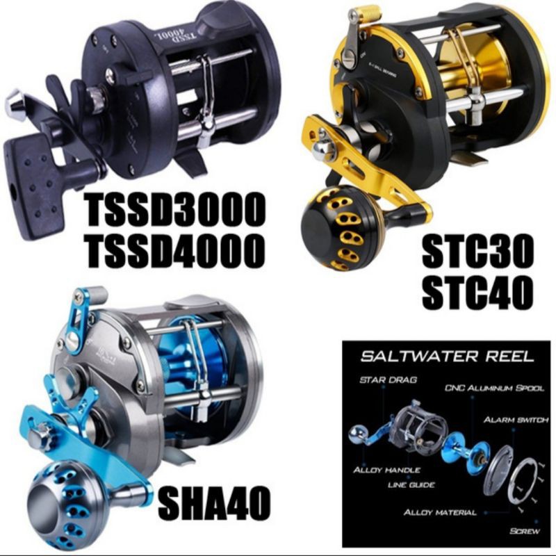 Alat Pancing Fishing Reel Saltwater Trolling Casting Level Wind Reel