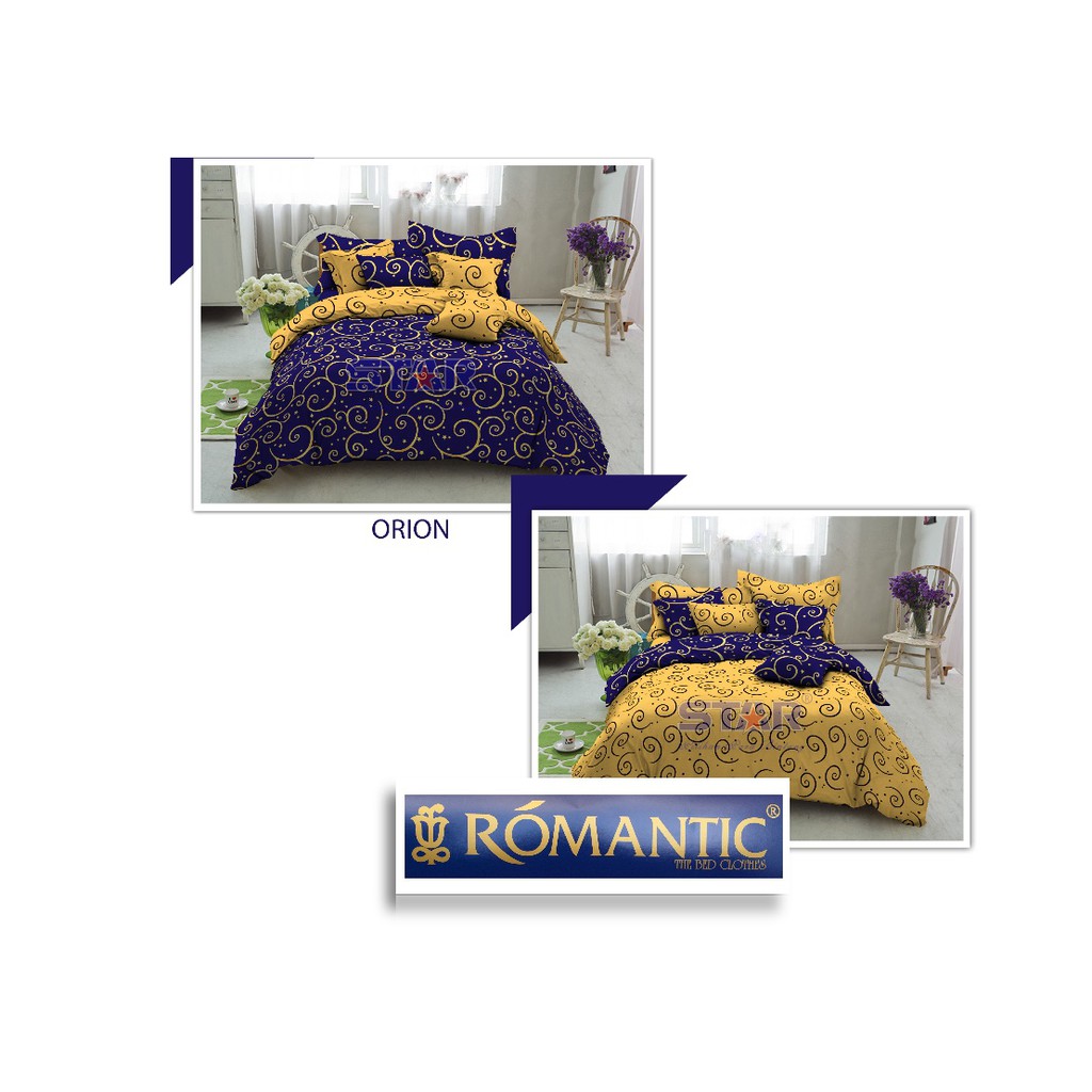 Bedcover sprei set ORION ROMANTIC 2 warna 180 x 200 x 20 Katun Jepang all varian custom