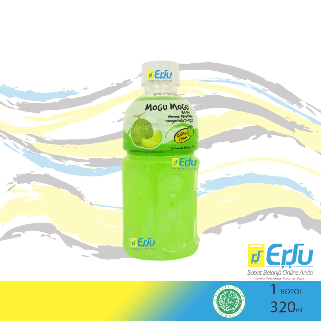 BOTOL Mogu Mogu Melon Minuman Rasa Melon Dengan Nata De Coco Halal MUI - 320ml