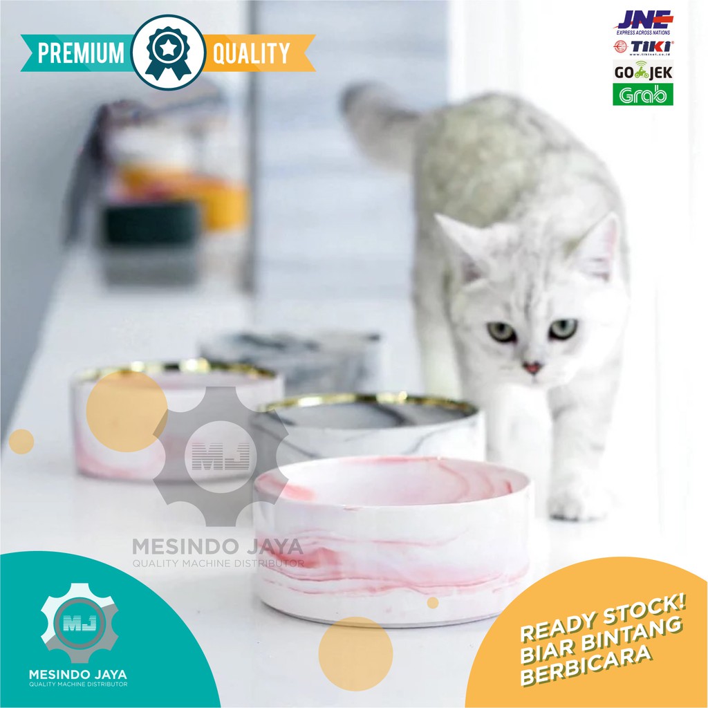 Mangkuk Makan Anjing Kucing Keramik Marbel / Pet Food Bowl Ceramic Marble Dog Cat PREMIUM