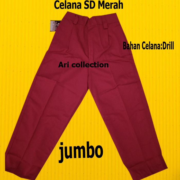 CELANA SEKOLAH SD MERAH PANJANG LAKI LAKI JUMBO-CELANA SEKOLAH SD MERAH-SERAGAM SEKOLAH-SERAGAM SEKO