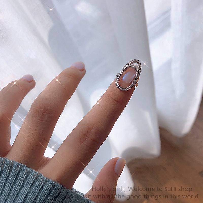 Cincin Zircon Bentuk Salib Gaya Korea