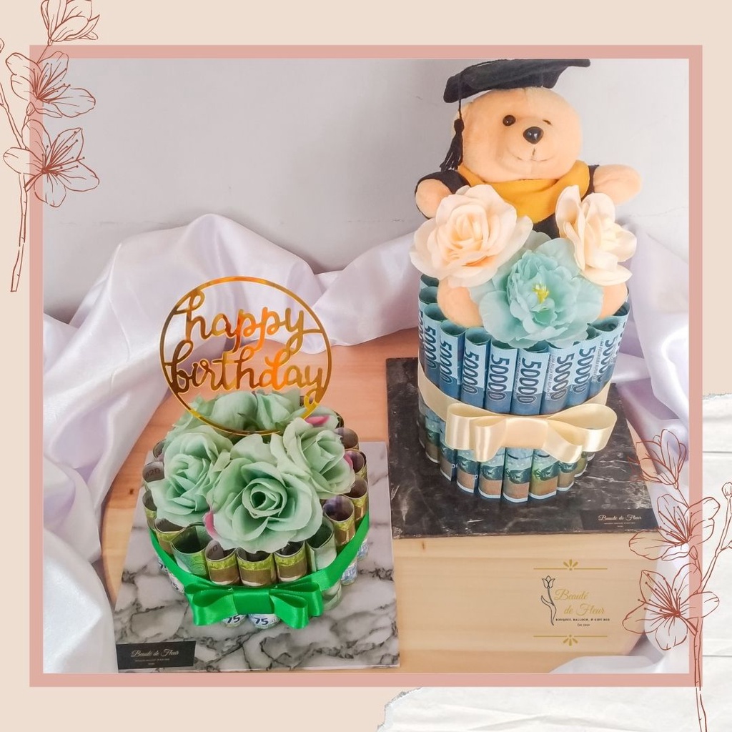 Money Cake | Birthday cake | Anniversary | Kue Uang | Kue Ulang Tahun Uang | Kado Hadiah Uang Murah