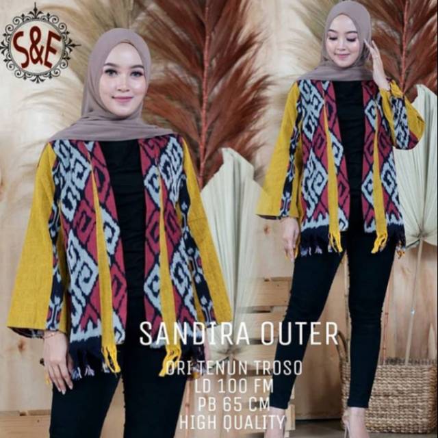 Outher tenun motif toraja original A1