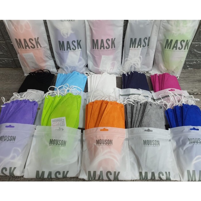 CONSUMABLE-DISPOSABLE- MASKER KF94 MOUSON 4PLY MASK KF 94 / MASKER KOREA 4PLY KN95 N95 PUTIH -