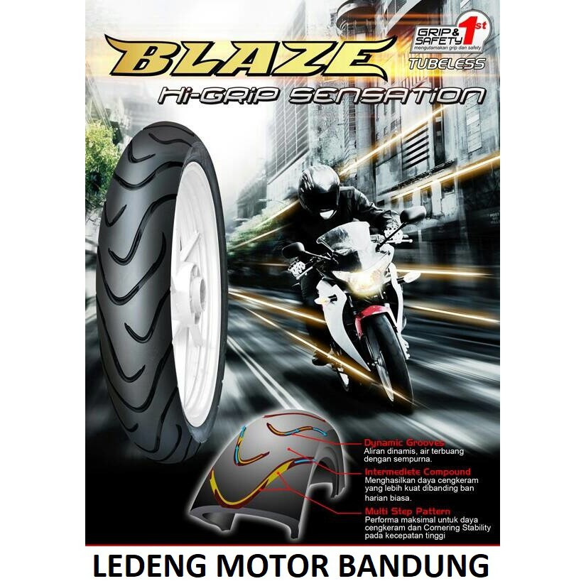 FDR 80/80-17 Blaze Ban Luar Tubeless Motor Bebek Sport Universal Honda Yamaha Suzuki Kawasaki