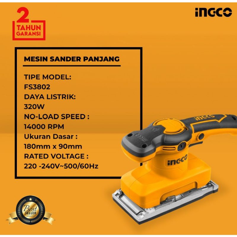 MESIN AMPLAS SANDER PERSEGI PANJANG INGCO FS3208
