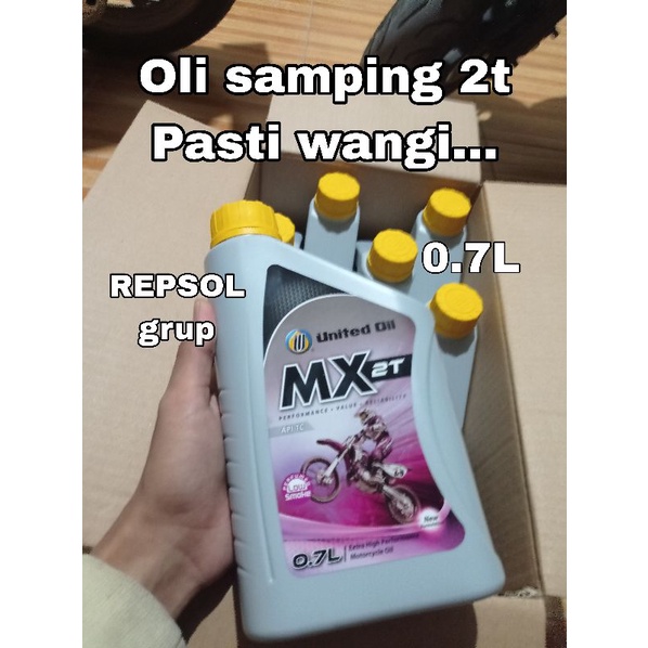 oli samping repsol mx united 2 tak 0.7 L wangi dan harum dijamin original
