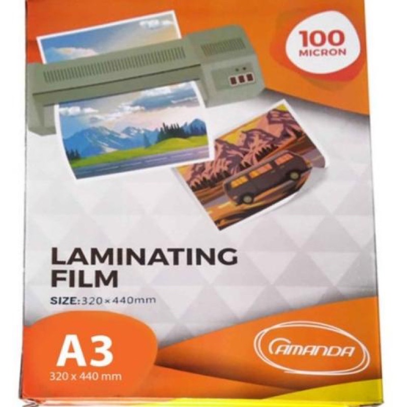 

LAMINATING PANAS AMANDA UKURAN A3 / PLASTIK LAMINATING ISI 100 A3