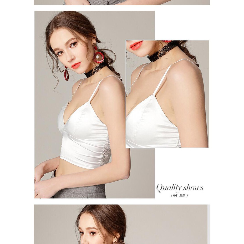 ✅𝐅𝐎𝐈𝐒𝐒® Tank Top Crop Top Sexy Atasan Pakain Dalam Wanita  Polos untuk Wanita 1044