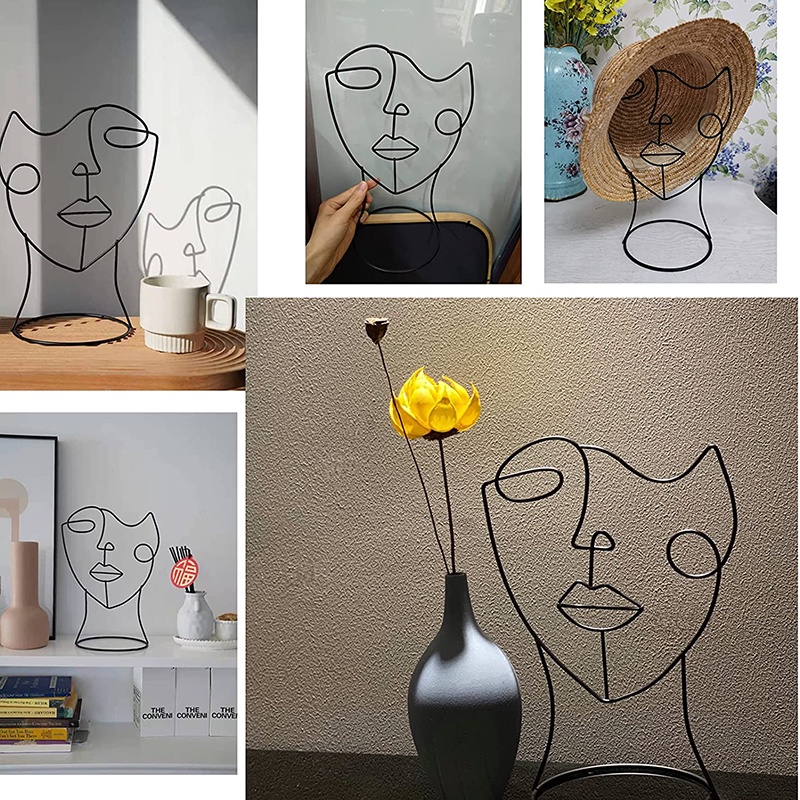 Black Lines patung karakter Art  characters nordic statue patung abstrak Decor  / Home Decoration / Aesthetics