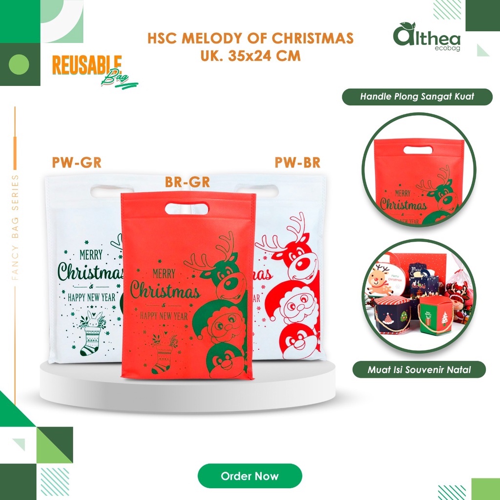 

Tas Natal Tas Souvenir Natal Tas Christmas Tas Bingkisan Natal Tas Spunbond Natal Bingkisan Natal 35x24