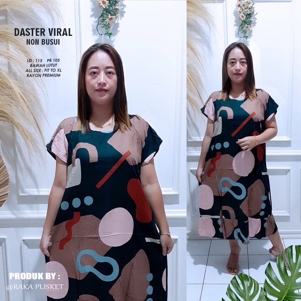 DASTER RUFFLE | DASTER VIRAL MOTIF | DASTER KEKINIAN | DASTER RAYON MURAH BAWAH LUTUT NON BUSUI-MOTIF 01