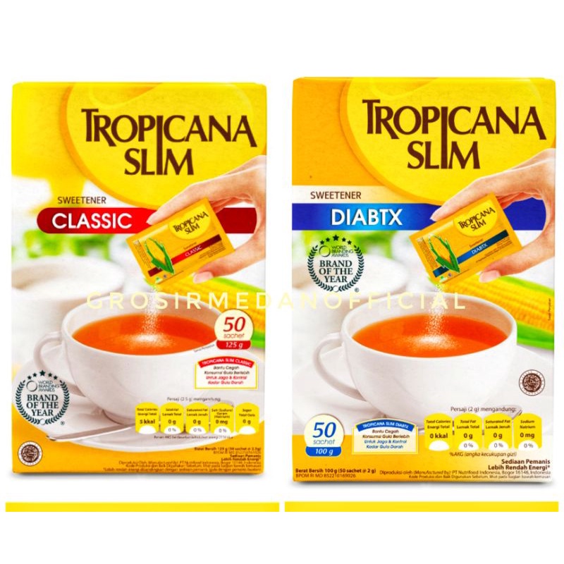 TROPICANA SLIM CLASSIC DAN DIABTX - GULA DIABETES NOL KALORI