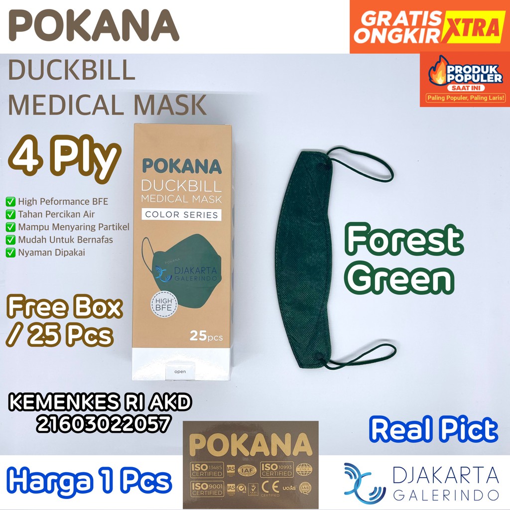 Masker POKANA Duckbill 4Ply Medical Mask - Colour Series &amp; Fashion Series