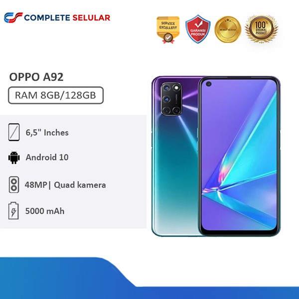 Oppo A92 8gb 128gb Ram 8GB Rom 128GB Garansi Resmi 1 Tahun
