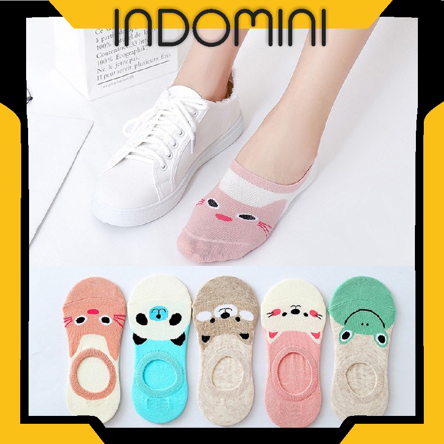 INDOMINI Kaos Kaki Socks Wanita Karakter Motif Cute Lucu Unik Import KK020