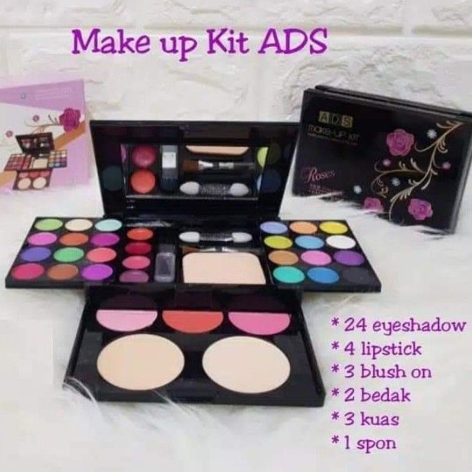 Medan Termurah Makeup super lengkap ADS ROSE kit set ads simple