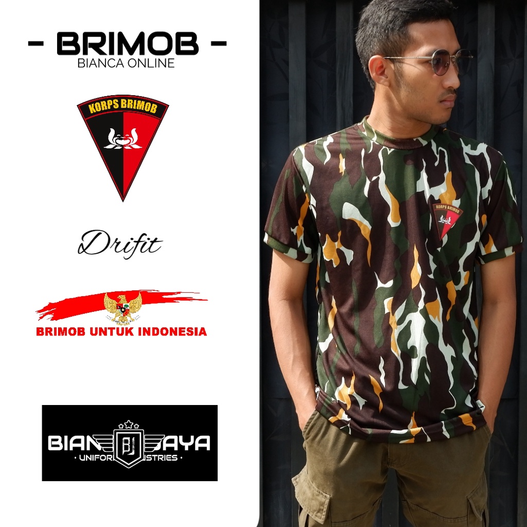 Terbaru kaos brimob polisi pria loreng army