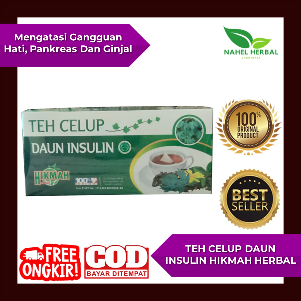 Teh Celup Daun Insulin Obat Diabetes Kering - Penurun Tekanan Darah Tinggi - Gula Ginjal Herbal Anti