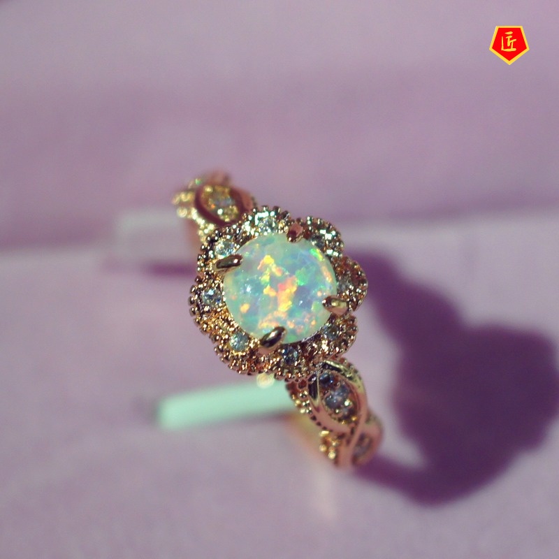 [Ready Stock]Fashion Opal Ring Elegant Fashion Temperament