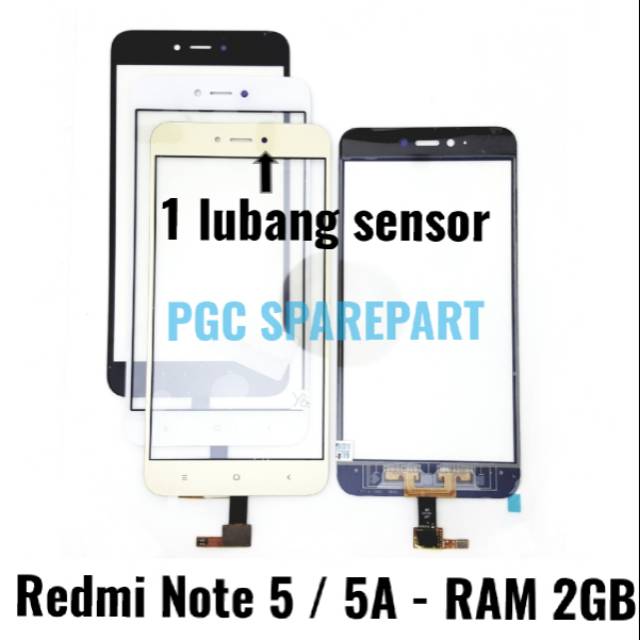 Touchscreen Xiaomi Redmi Note 5A Ram 2GB - 1 Lubang Sensor - Layar Sentuh TS