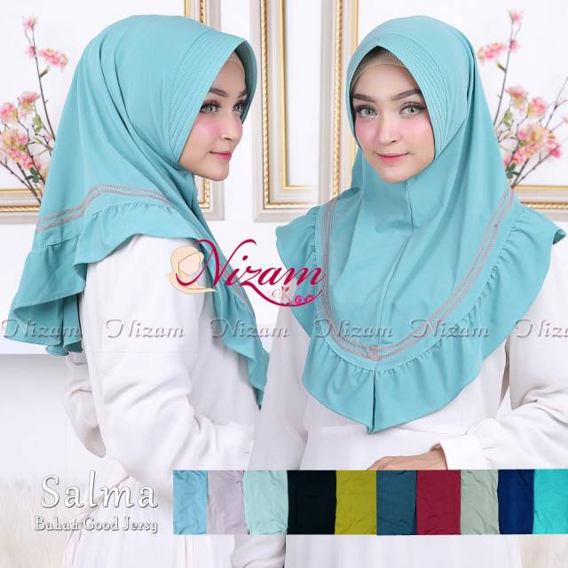 BERGO SALMA REMPEL. JILBAB NIZAM. HIJAB INSTAN JERSEY. KERUDUNG PET ANTEM