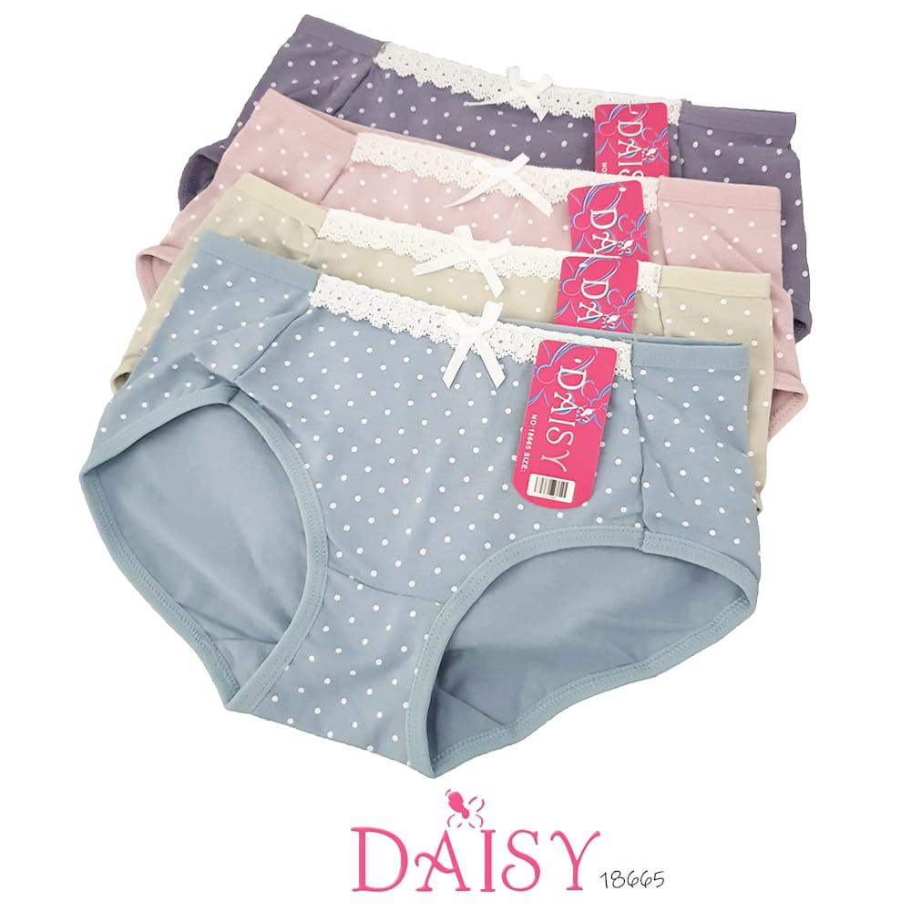 3PCS CD DAISY REMAJA/ ANAK/ ABG MOTIF POLKADOT SALUR CELANA DALAM MENSTRUASI M L