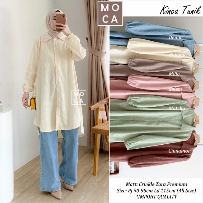 KINCA TUNIC - BLOUSE LONG TUNIK - CRINCLE CRINCKLE CRINKLE ZARA PREMIUM - BUSUI FRIENDLY