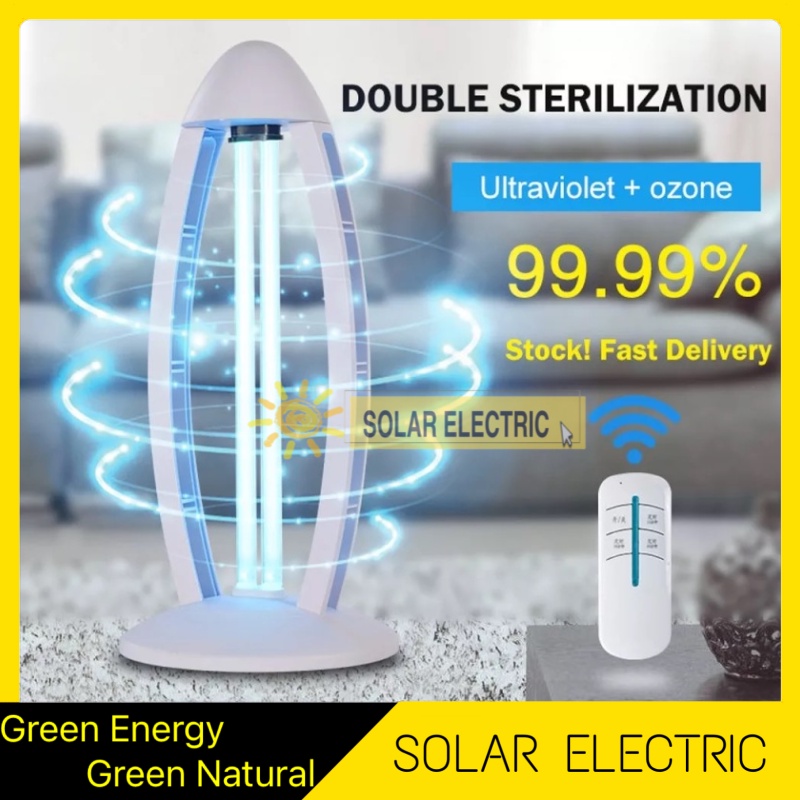 Lampu UV Sterilizer Disinfection UV Light 38w remot timer anti covid dan bakteri , Free masker 50pcs