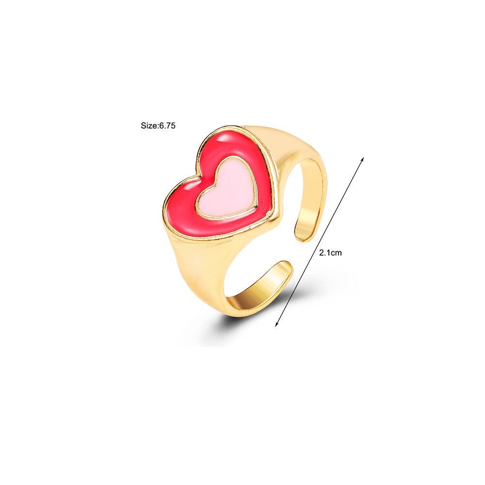 Cincin Model Terbuka Lapis Emas Dan Silver Bentuk Hati Untuk Wanita