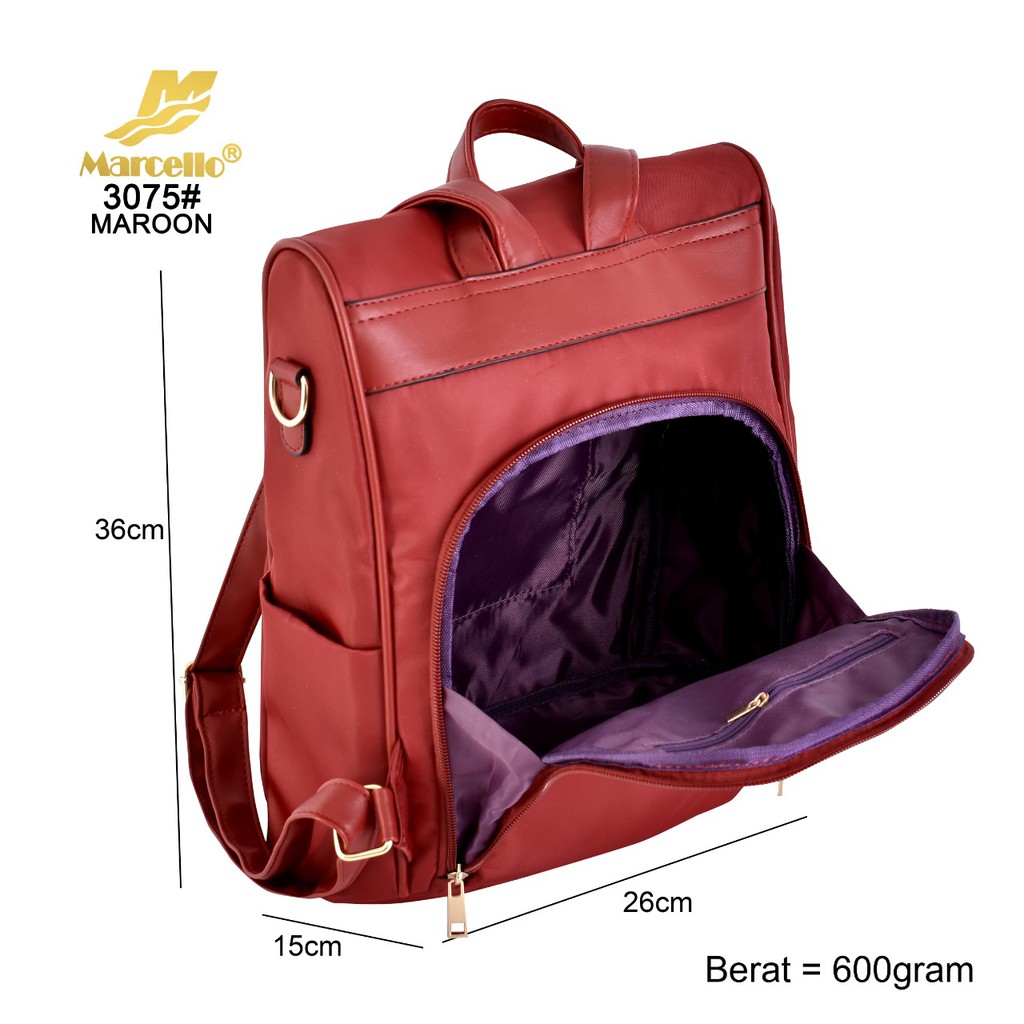 (TSI) Anti Theft Tas Anti Maling Marcello 3075 Ransel Fashion Tas Fashion Cewek