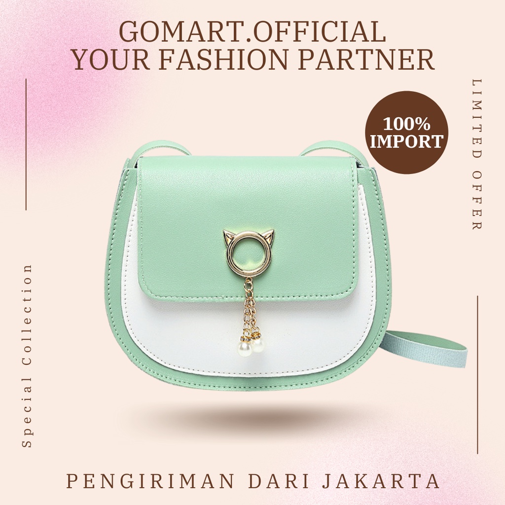 Tas Selempang Wanita Kombinasi 2 Warna - Tas Wanita Fashion Korea Import Terbaru [SL14]