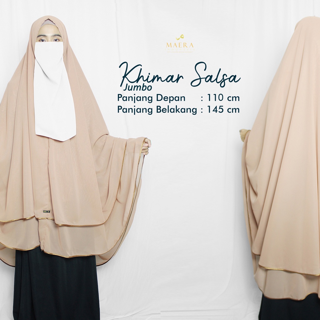 Hijab Khimar Syar'i Jumbo Salsa Chiffon Premium By Maera Indonesia