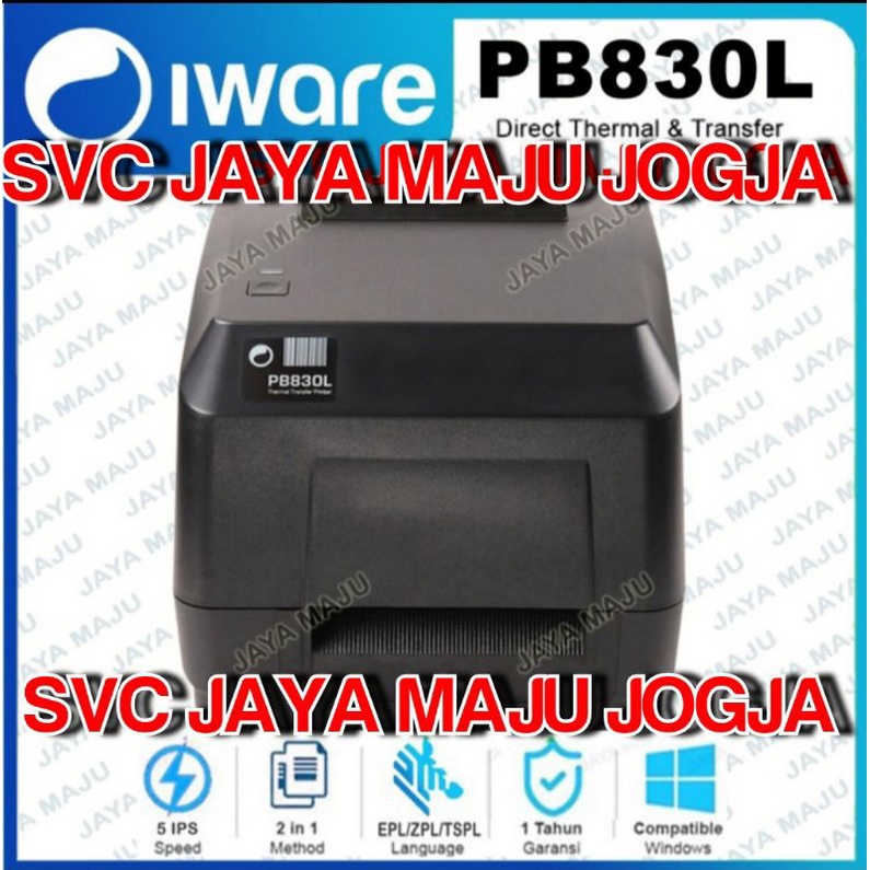 IWARE  PB 830L - USB LAN - 203 DPI - SPEED  127 MM/S  ||  PRINTER BARCODE - 2 IN METHOD  THERMAL TRA