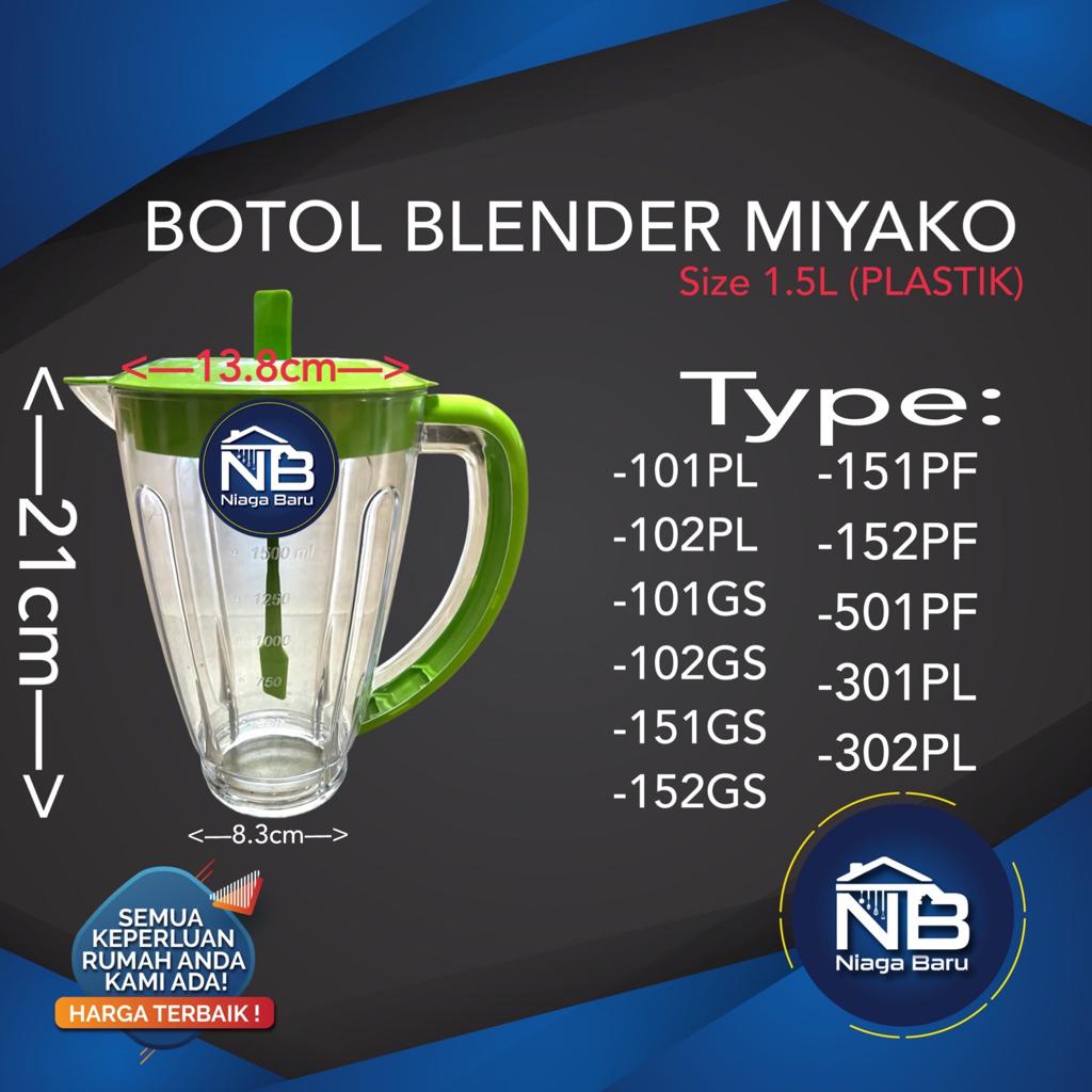 BOTOL BLENDER MIYAKO PLASTIK 1.5 LITER