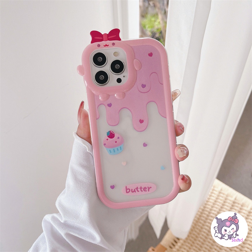 Compatible For iPhone 14 13 12 11 Pro Max SE 2020 X Xr Xs Max 8 7 Plus Cute Cake Phone Case Anti-drop TPU Soft Protective Cover