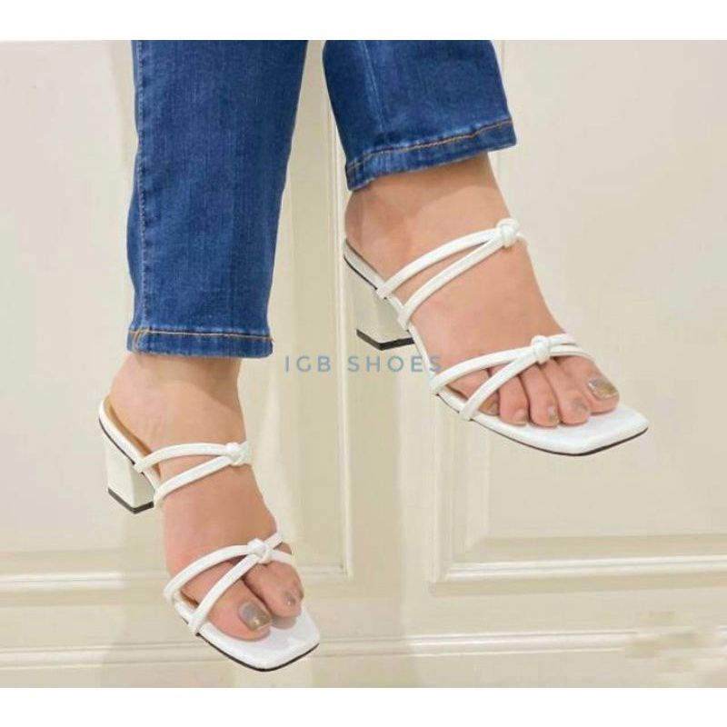 sandal heels wanita hak tahu 5cm tali Bendul cod